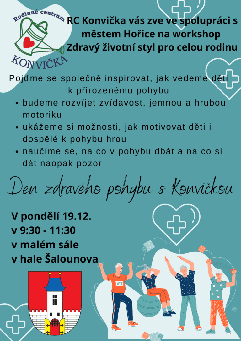 RC Konvička vás zve ve spolupráci s městem Hořice na workshop Zdravý životní styl pro celou rodinu